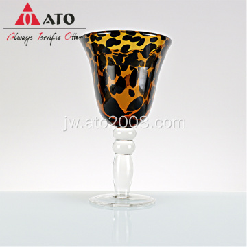 Kaca Minuman Kaca Leopard Cetak Martini Glass